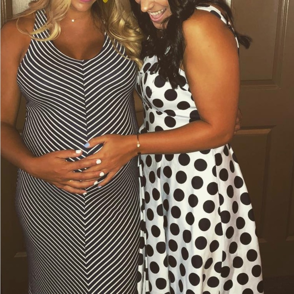 Blue polka dot dress !